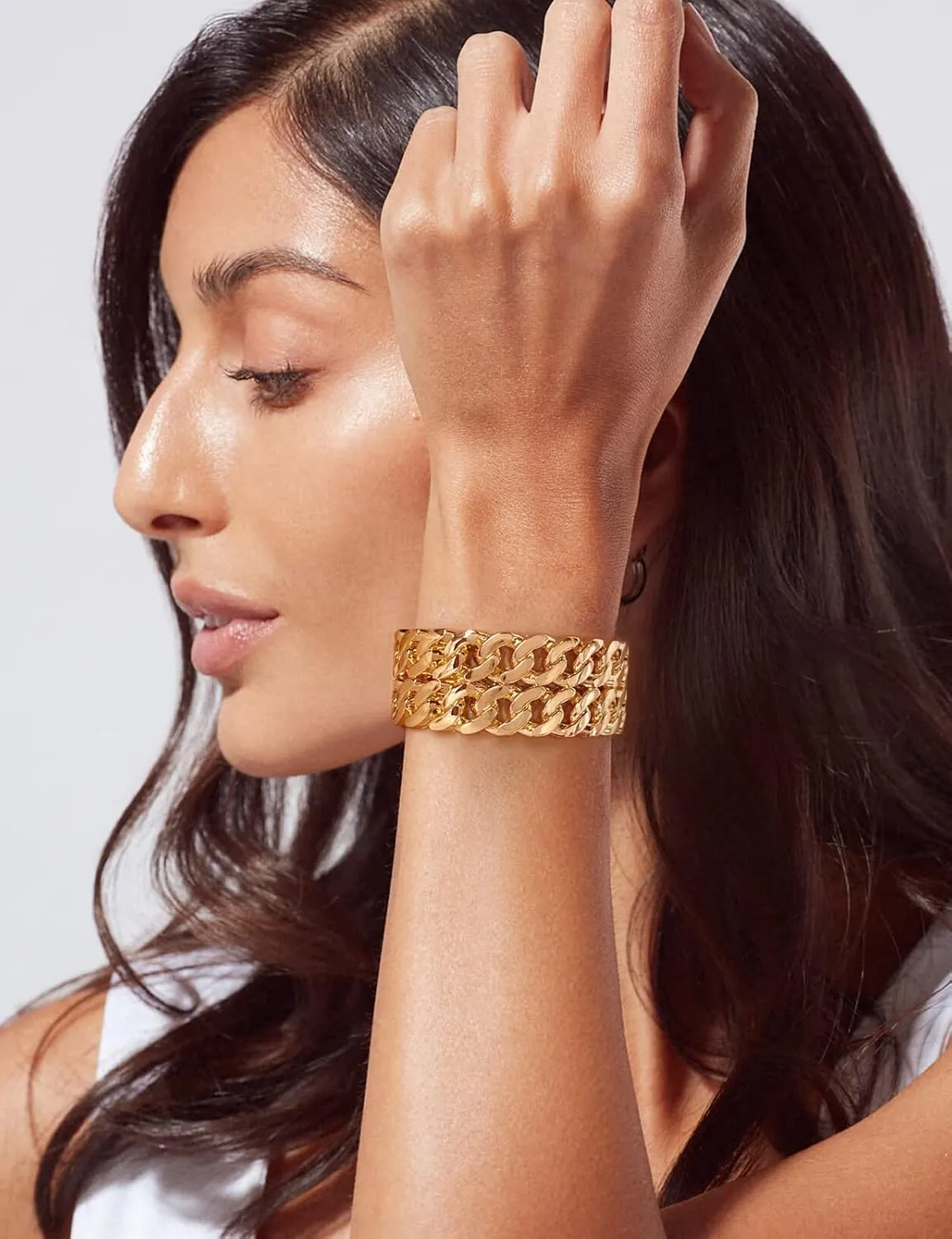 WOWORAMA Chunky Gold Bangle Bracelets for Women Thick Wide Hinged Cuff Bracelets Vintage Statement Gold Bracelet Twisted Hammered Wrist Arm Cuff Bracelets