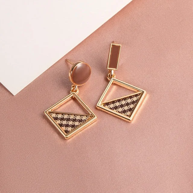 X&P New Fashion Round Dangle Drop Korean Earrings For Women Geometric Round Heart Gold Earring Wedding 2020 kolczyki Jewelry