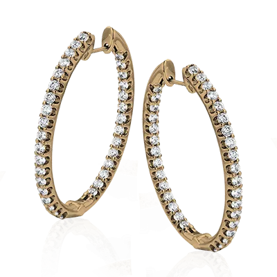 ZE219 Hoop Earring in 14k Gold with Diamonds