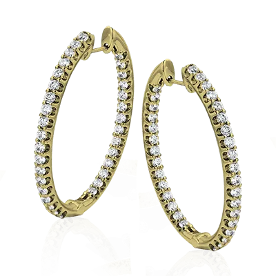 ZE219 Hoop Earring in 14k Gold with Diamonds