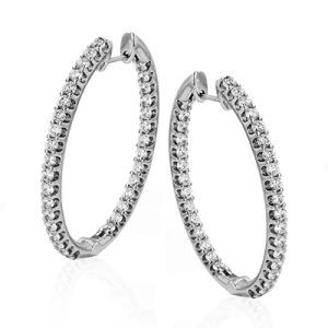 ZE219 Hoop Earring in 14k Gold with Diamonds