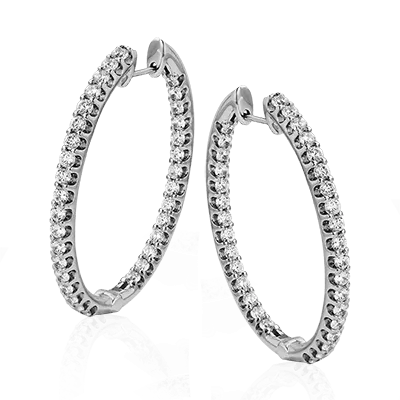 ZE219 Hoop Earring in 14k Gold with Diamonds