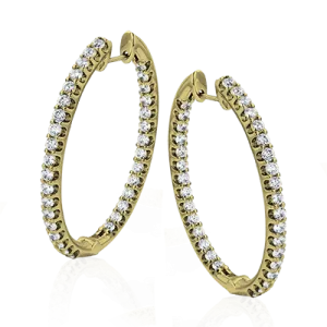 ZE219 Hoop Earring in 14k Gold with Diamonds